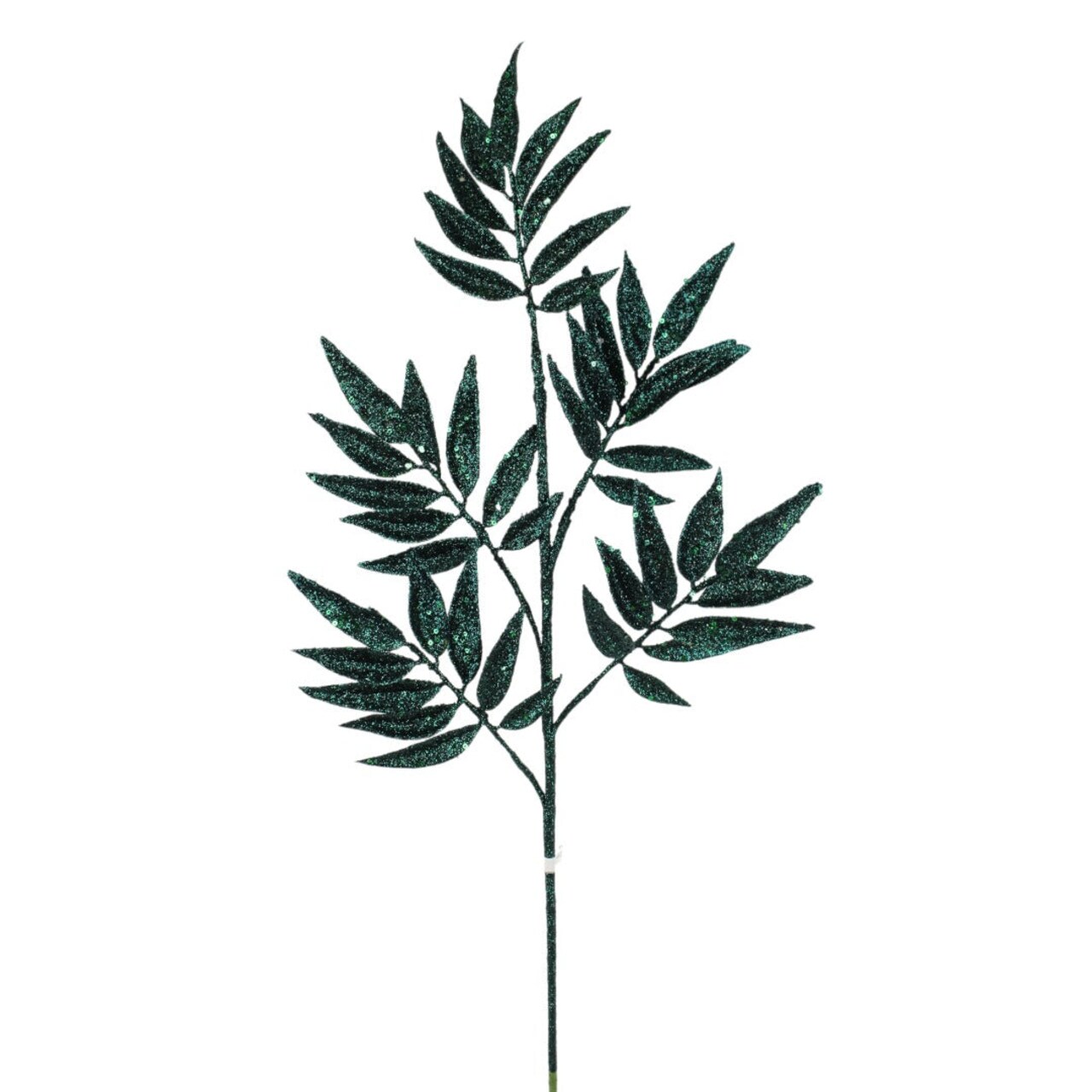 31.5" Glitter Leaf Spray | Elegant Floral Pick | Choose from Emerald Green, Midnight Blue, or Red